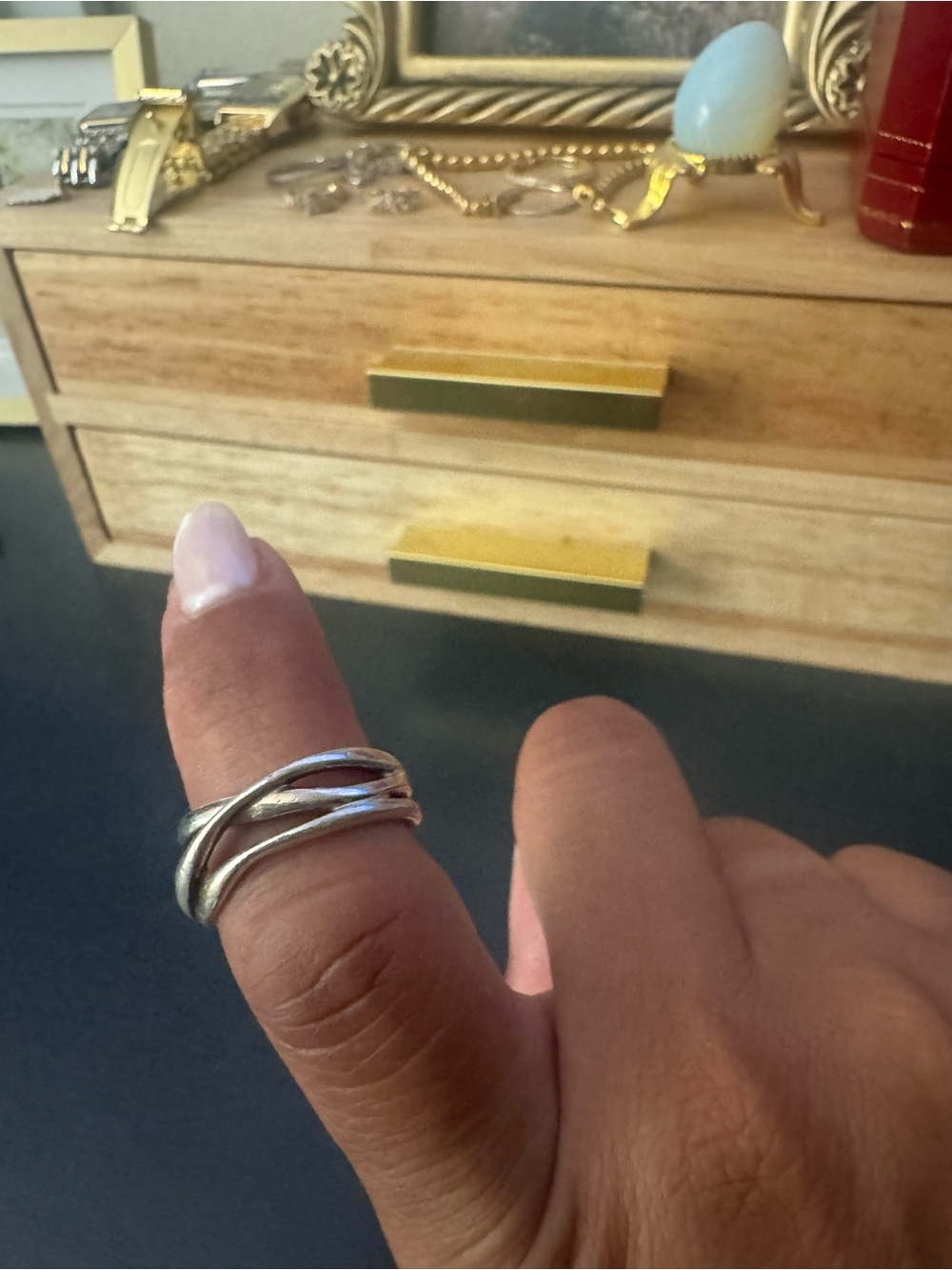 Silver Nura Crossover Ring - Women Jewelry Monica Vinader 7.5